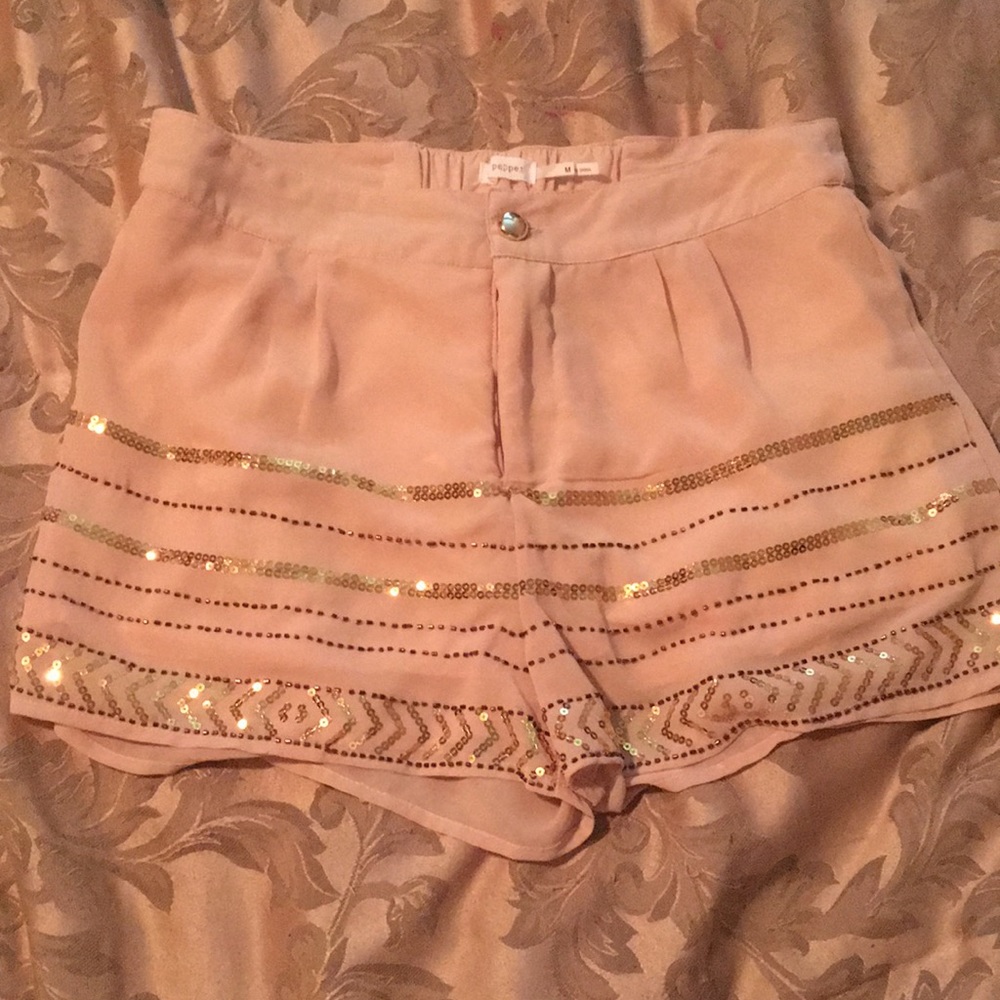 Boutique Gold Sequin Shorts